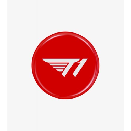   T1 Logo Pin Button - Red